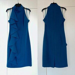 Eliza J Teal Ruffle Midi Dress